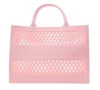 Bolsa de mano de PVC de gran capacidad, bolsa de playa de silicona de goma, bolsa de mano transparente, Red, Talla única