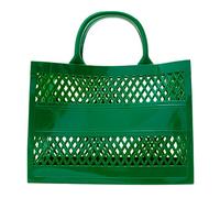Bolsa de mano de PVC de gran capacidad, bolsa de playa de silicona de goma, bolsa de mano transparente, Green, Talla única