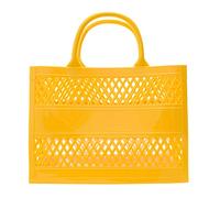 Bolsa de mano de PVC de gran capacidad, bolsa de playa de silicona de goma, bolsa de mano transparente, Amarillo, Talla única