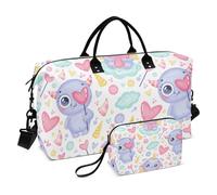 Bolsa de mano de viaje con diseño de monstruos morados de dibujos animados, bolsa de mano para fin de semana, bolsa deportiva para gimnasio, bolsa de mano con correa ajustable para viajes,