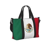 Bolsa de mano de viaje con estampado de bandera de México para mujeres y hombres, ligera, plegable, para viajes de fin de semana, gimnasio, vacaciones