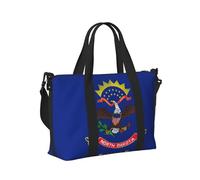 Bolsa de mano de viaje con estampado de bandera del estado de Dakota del Norte, para mujeres y hombres, con correa para el hombro, para escapadas de fin de semana, gimnasio, vacaciones