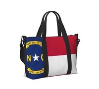 Bolsa de mano de viaje con estampado de la bandera del estado de Carolina del Norte para mujeres y hombres, para viajes cortos, gimnasio, vacaciones, negocios al aire libre