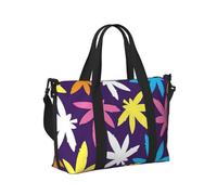Bolsa de mano de viaje con estampado de malas hierbas y colores brillantes para mujeres y hombres, ligera, plegable, para viajes de fin de semana, gimnasio, vacaciones