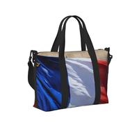Bolsa de mano de viaje ligera y plegable con estampado de bandera de Francia, para uso diario, actividades al aire libre