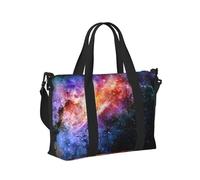 Bolsa de mano de viaje ligera y plegable con estampado de galaxia en el universo para uso diario y actividades al aire libre