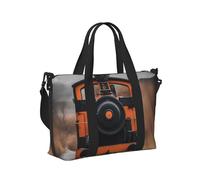 Bolsa de mano de viaje ligera y plegable con estampado de locomotora para mujeres y hombres, para acampadas, uso diario, actividades al aire libre