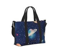 Bolsa de mano de viaje ligera y plegable con estampado espacial del universo estrellado para mujeres y hombres, para camping, uso diario, actividades al aire libre