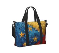 Bolsa de mano ligera y plegable con estampado de bandera de Venezuela para mujeres y hombres, para acampadas, uso diario, actividades al aire libre