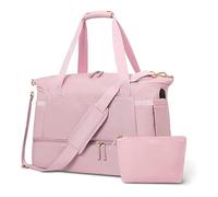 Bolsa de mano para enfermeras, gimnasio, para mujer, bolsa de viaje deportiva de 37 litros con puerto de carga USB, bolsa de noche para hombres, Pink, Talla única