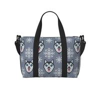 Bolsa de mano para laptop para el trabajo de las mujeres - Bolsa de gimnasio con diseño de perro husky y copo de nieve para mujeres y hombres, bolsa de viaje cruzada para mujeres y hombres, bolsas de
