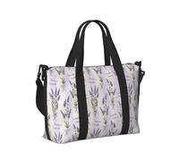 Bolsa de mano para laptop para el trabajo de mujer, bolsa de gimnasio con pajarita y flores de lavanda para mujeres y hombres, bolsa de viaje cruzada para artículos personales, bolsas de viaje para