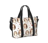 Bolsa de mano para laptop para el trabajo de mujer, diseño de corazón con lindo erizo, bolsas de fin de semana para mujer, viajes, gimnasio, bolsa de lona para hombres, artículos personales, bolsas de