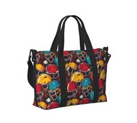 Bolsa de mano para laptop para mujer, para el trabajo, con estampado colorido de casco de fútbol, para fin de semana, para mujer, viajes, gimnasio, bolsa de lona para hombres, artículos personales