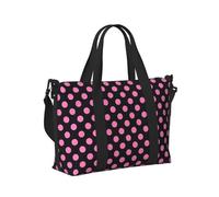 Bolsa de mano para laptop para mujer, para el trabajo, con estampado de lunares rosados, bolsas de noche para fin de semana para mujeres, viajes, gimnasio, bolsa de lona para hombres, artículos