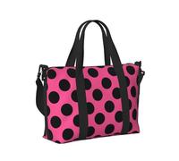Bolsa de mano para laptop para mujer, para el trabajo, con estampado de lunares rosados, para fin de semana, para mujer, viajes, gimnasio, bolsa de lona para hombres, artículos personales, bolsas de