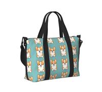 Bolsa de mano para laptop para mujer, para el trabajo, lindo Corgi 1 impreso, para fin de semana, para mujer, viajes, gimnasio, bolsa de lona para hombres, artículos personales, bolsas de viaje