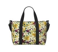 Bolsa de mano para laptop para mujer, trabajo - Lilies Flowers Gorgeous Gym Bag para mujeres y hombres, bolsas de viaje cruzadas para mujeres y hombres, bolsas de viaje nocturnas para mujeres y viajes