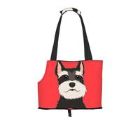 Bolsa de Mano para Mascotas, Bolso de Mano portátil de Viaje para Perros con Hebilla de Metal de Seguridad para Caminatas en el Metro, Perro Schnauzer Amigo