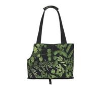 Bolsa de Mano para Mascotas, Bolso de Mano portátil de Viaje para Perros con Hebilla de Metal de Seguridad para Caminatas en el Metro, Hojas Botánicas