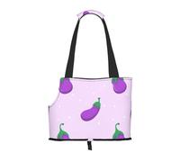 Bolsa de Mano para Mascotas, Bolso de Mano portátil de Viaje para Perros con Hebilla de Metal de Seguridad para Caminatas en el Metro, Berenjena Vegetal Fruta