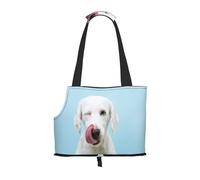 Bolsa de Mano para Mascotas, Bolso de Mano portátil de Viaje para Perros con Hebilla de Metal de Seguridad para Caminatas en el Metro, Labrador Divertido