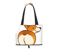 Bolsa de Mano para Mascotas, Bolso de Mano portátil de Viaje para Perros con Hebilla de Metal de Seguridad para Caminatas en el Metro, Corgi Perro Gracioso Trasero
