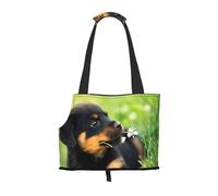 Bolsa de Mano para Mascotas, Bolso de Mano portátil de Viaje para Perros con Hebilla de Metal de Seguridad para Caminatas en el Metro, Animales Animales Lindo Perro Cachorro Rottweiler