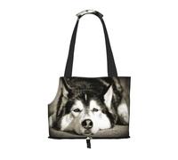 Bolsa de Mano para Mascotas, Bolso de Mano portátil de Viaje para Perros con Hebilla de Metal de Seguridad para Caminatas en el Metro, Husky Siberiano