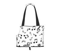 Bolsa de Mano para Mascotas, Bolso de Mano portátil de Viaje para Perros con Hebilla de Metal de Seguridad para Caminatas en el Metro, Tema Musical Impreso.