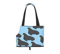 Bolsa de Mano para Mascotas, Bolso de Mano portátil de Viaje para Perros con Hebilla de Metal de Seguridad para Caminatas en el Metro, Patrón Animal morsa