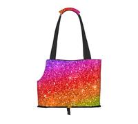 Bolsa de Mano para Mascotas, Bolso de Mano portátil de Viaje para Perros con Hebilla de Metal de Seguridad para Caminatas en el Metro, Brillo Colorido