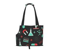 Bolsa de Mano para Mascotas, Bolso de Mano portátil de Viaje para Perros con Hebilla de Metal de Seguridad para Caminatas en el Metro, Patrones de Ciencia y química Verde