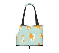 Bolsa de Mano para Mascotas, Bolso de Mano portátil de Viaje para Perros con Hebilla de Metal de Seguridad para Caminatas en el Metro, Lindo Cachorro Shiba inu