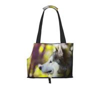 Bolsa de Mano para Mascotas, Bolso de Mano portátil de Viaje para Perros con Hebilla de Metal de Seguridad para Caminatas en el Metro, Alaskan Malamute Bokeh Mascotas Perros Lindo