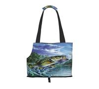 Bolsa de Mano para Mascotas, Bolso de Mano portátil de Viaje para Perros con Hebilla de Metal de Seguridad para Caminatas en el Metro, Pescado Salmón