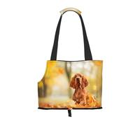 Bolsa de Mano para Mascotas, Bolso de Mano portátil de Viaje para Perros con Hebilla de Metal de Seguridad para Caminatas en el Metro, Cocker Spaniel Otoño Parque Perros Spaniel Marrón