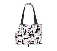 Bolsa de Mano para Mascotas, Bolso de Mano portátil de Viaje para Perros con Hebilla de Metal de Seguridad para Caminatas en el Metro, Galgos y corazón de Pata