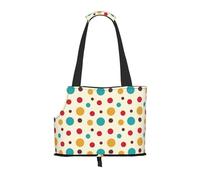 Bolsa de Mano para Mascotas, Bolso de Mano portátil de Viaje para Perros con Hebilla de Metal de Seguridad para Caminatas en el Metro, Lunares Antiguos
