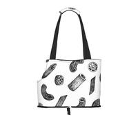 Bolsa de Mano para Mascotas, Bolso de Mano portátil de Viaje para Perros con Hebilla de Metal de Seguridad para Caminatas en el Metro, Pastas Dibujadas a Mano