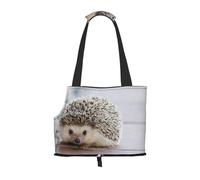Bolsa de Mano para Mascotas, Bolso de Mano portátil de Viaje para Perros con Hebilla de Metal de Seguridad para Caminatas en el Metro, Erizo Impreso.