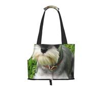 Bolsa de Mano para Mascotas, Bolso de Mano portátil de Viaje para Perros con Hebilla de Metal de Seguridad para Caminatas en el Metro, Schnauzer Miniatura