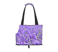 Bolsa de Mano para Mascotas, Bolso de Mano portátil de Viaje para Perros con Hebilla de Metal de Seguridad para Caminatas en el Metro, Lavanda Púrpura Impresa
