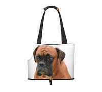 Bolsa de Mano para Mascotas, Bolso de Mano portátil de Viaje para Perros con Hebilla de Metal de Seguridad para Caminatas en el Metro, Perro Boxer con Cara Triste