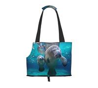 Bolsa de Mano para Mascotas, Bolso de Mano portátil de Viaje para Perros con Hebilla de Metal de Seguridad para Caminatas en el Metro, Manatí de mar
