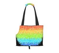 Bolsa de Mano para Mascotas, Bolso de Mano portátil de Viaje para Perros con Hebilla de Metal de Seguridad para Caminatas en el Metro, LGBT Gilter Arco Iris Gay