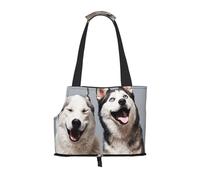 Bolsa de Mano para Mascotas, Bolso de Mano portátil de Viaje para Perros con Hebilla de Metal de Seguridad para Caminatas en el Metro, Impresión Husky