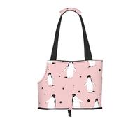 Bolsa de Mano para Mascotas, Bolso de Mano portátil de Viaje para Perros con Hebilla de Metal de Seguridad para Caminatas en el Metro, Pingüinos Estrellas Ave Marina