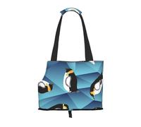 Bolsa de Mano para Mascotas, Bolso de Mano portátil de Viaje para Perros con Hebilla de Metal de Seguridad para Caminatas en el Metro, Pingüino polígono Abstracto