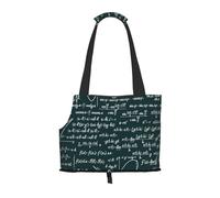Bolsa de Mano para Mascotas, Bolso de Mano portátil de Viaje para Perros con Hebilla de Metal de Seguridad para Caminatas en el Metro, Patrón de fórmulas matemáticas manuscritas